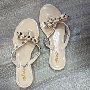 Fashion Beige Studded Sandals Size 38